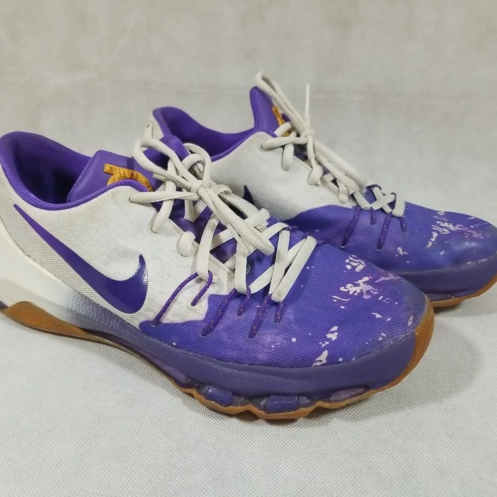 Nike KD VIII 8 Boys‎ Size 7 Peanut Butter Jelly Basketball Shoes White Purple